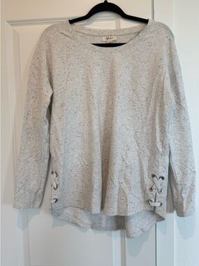 Style & Co. Light Heather Gray Speckled Top
